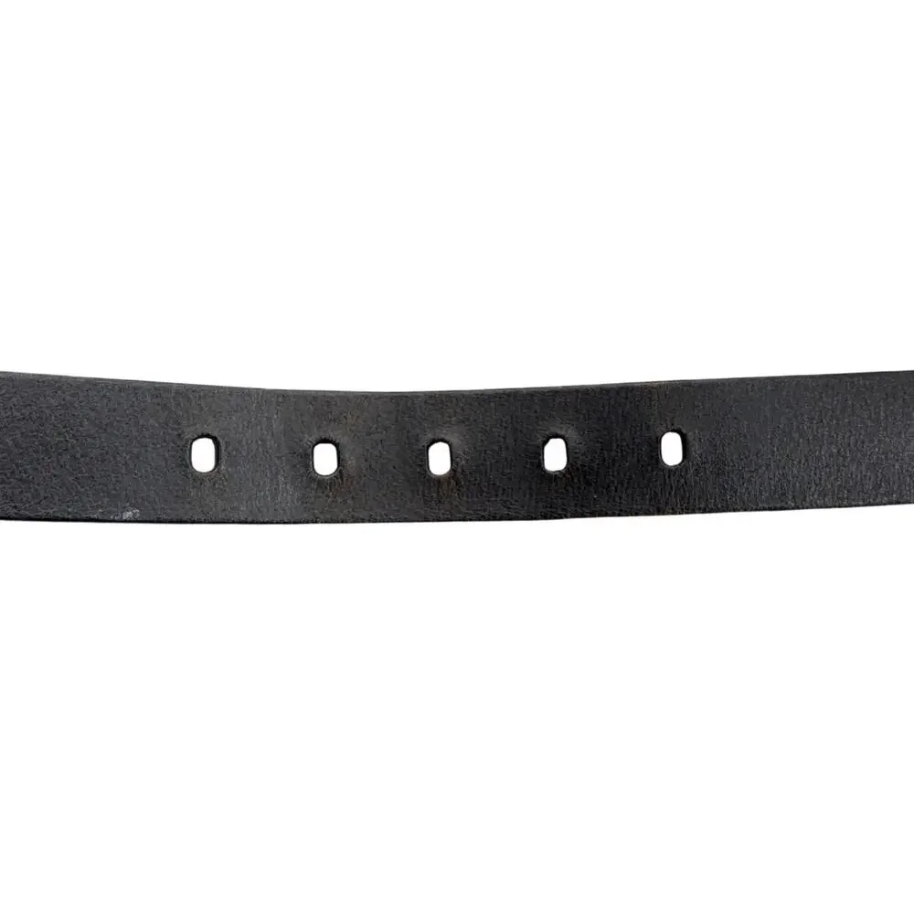 Dockers Black Leather Silver Square Buckle Dress Belt Men XL